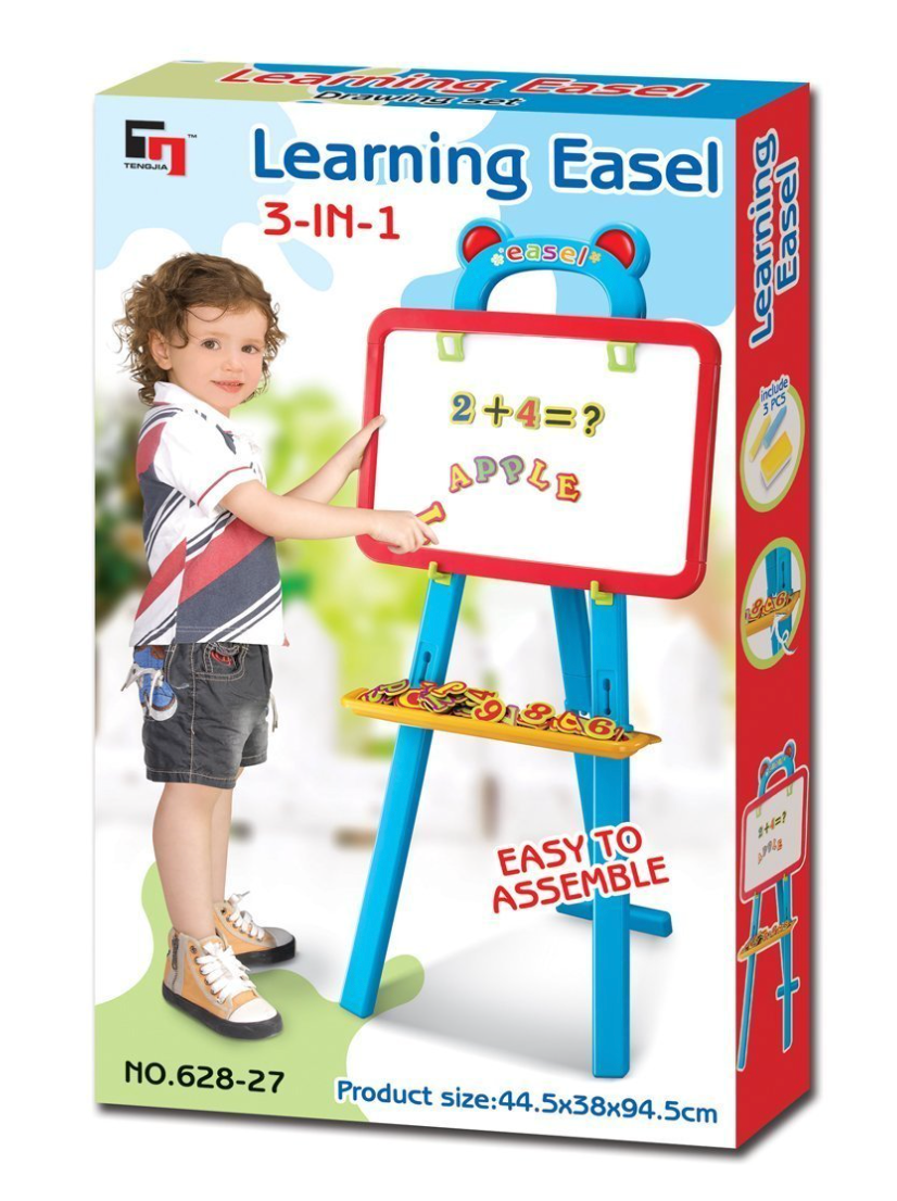3-in-1 Learning Easel – Magnetic Whiteboard, Blackboard, and Educational Playset