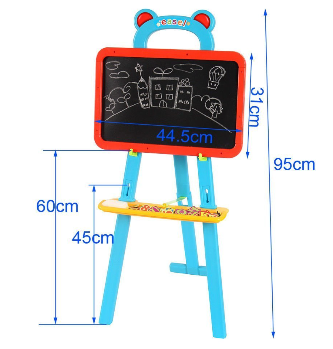 3-in-1 Learning Easel – Magnetic Whiteboard, Blackboard, and Educational Playset