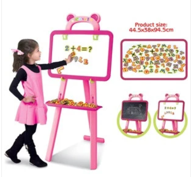 3-in-1 Learning Easel – Magnetic Whiteboard, Blackboard, and Educational Playset
