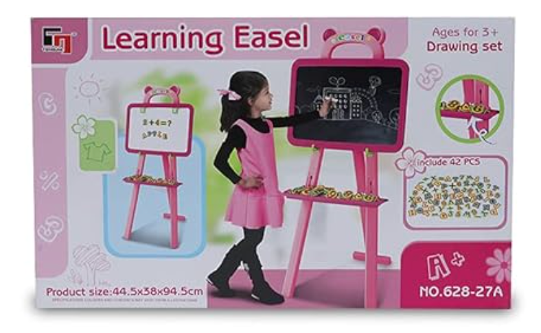 3-in-1 Learning Easel – Magnetic Whiteboard, Blackboard, and Educational Playset
