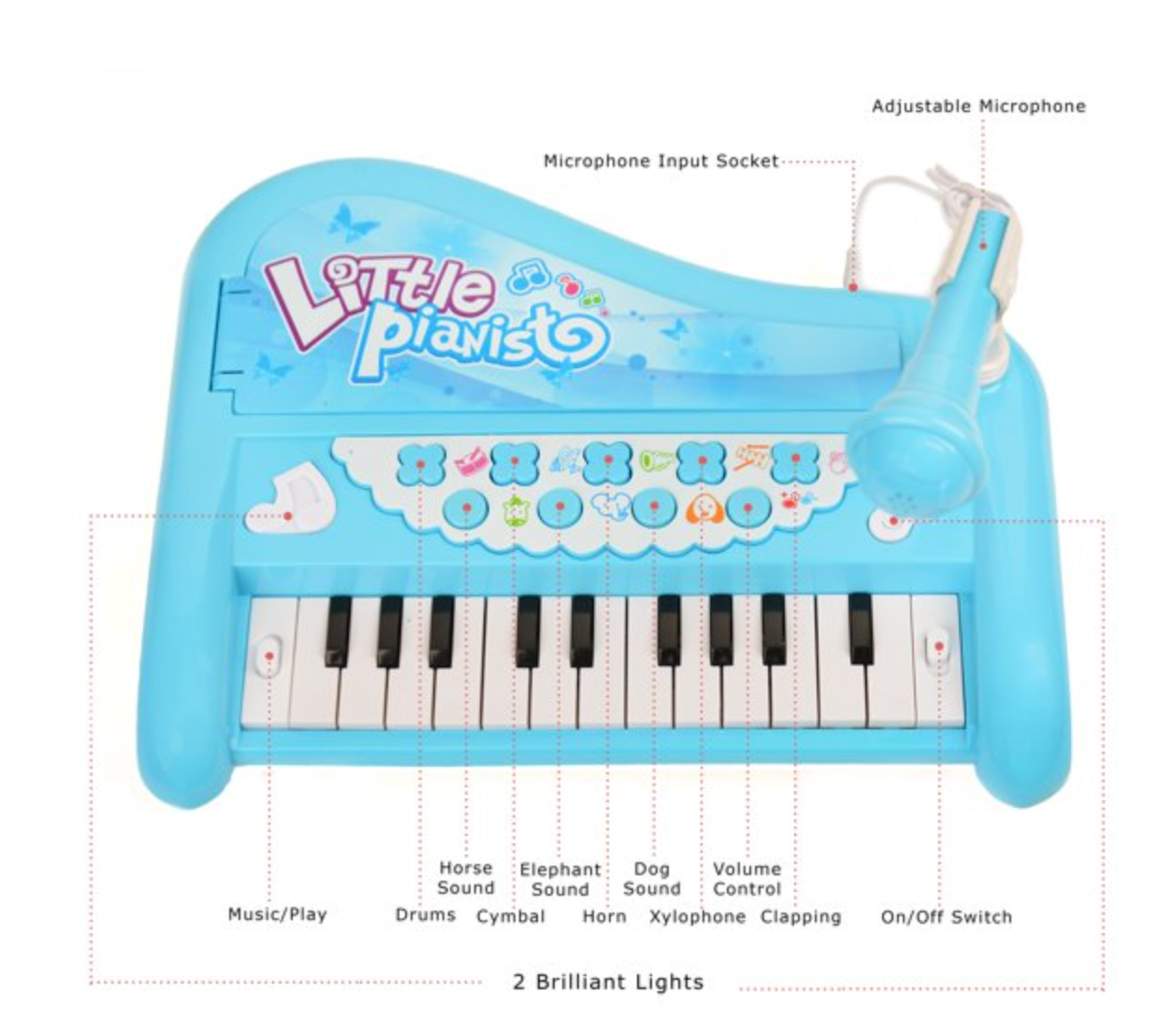 Little Pianist – Interactive Grand Piano Keyboard with Microphone & Lights