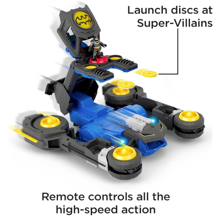 Imaginext DC Super Friends Transforming Batmobile RC Car – Lights, Sounds, and Battle Action for Kids Ages 3+