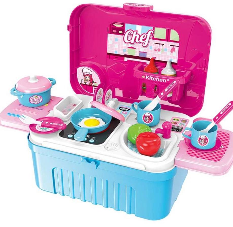 3-in-1 Kitchen Set – Chef Cook with Outfit and Mini Luggage for Kids 3+