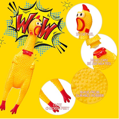 Shrilling Squeaky Rubber Chicken – Hilarious Noise-Making Novelty Toy - Age 6+