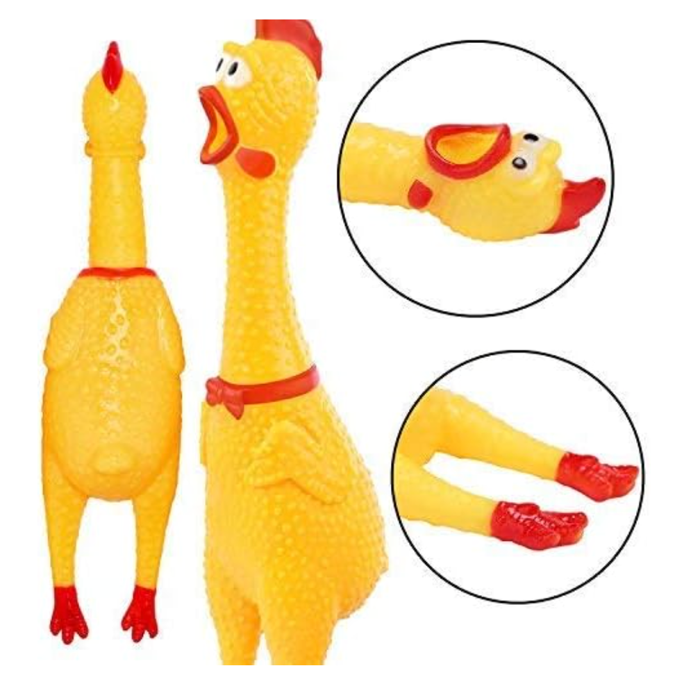 Shrilling Squeaky Rubber Chicken – Hilarious Noise-Making Novelty Toy - Age 6+